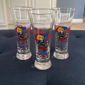 Lot of 3 Bud Light Spuds MacKenzie draft  Beer Pilsner glasses, Vintage 1987